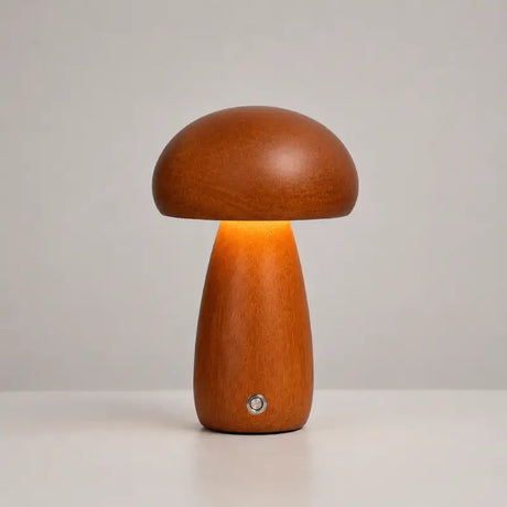 Luminária Decorativa para Mesa Cogumelo Madeira 3 Tons de Luz - Casas Gael 