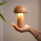 Luminária Decorativa para Mesa Cogumelo Madeira 3 Tons de Luz - Casas Gael 