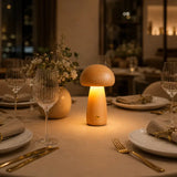 Luminária Decorativa para Mesa Cogumelo Madeira 3 Tons de Luz - Casas Gael 