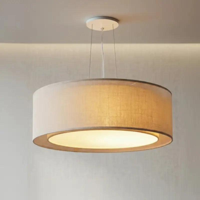 Luminária Pendente de Teto com Cúpula Dupla em Linho 40cm - Casas Gael