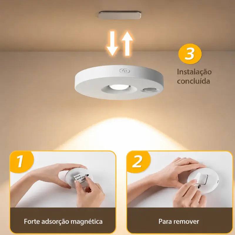 Luminária Sem Fio Inteligente com Controle Remoto - Casas Gael 