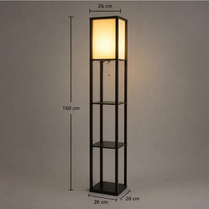 Luminária de Chão com Prateleira Integrada 1,60m Moderno- Casas Gael