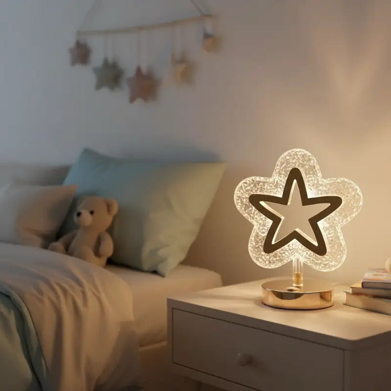 Luminária de Mesa Decorativa LED 3D Lua Estrela - Casas Gael