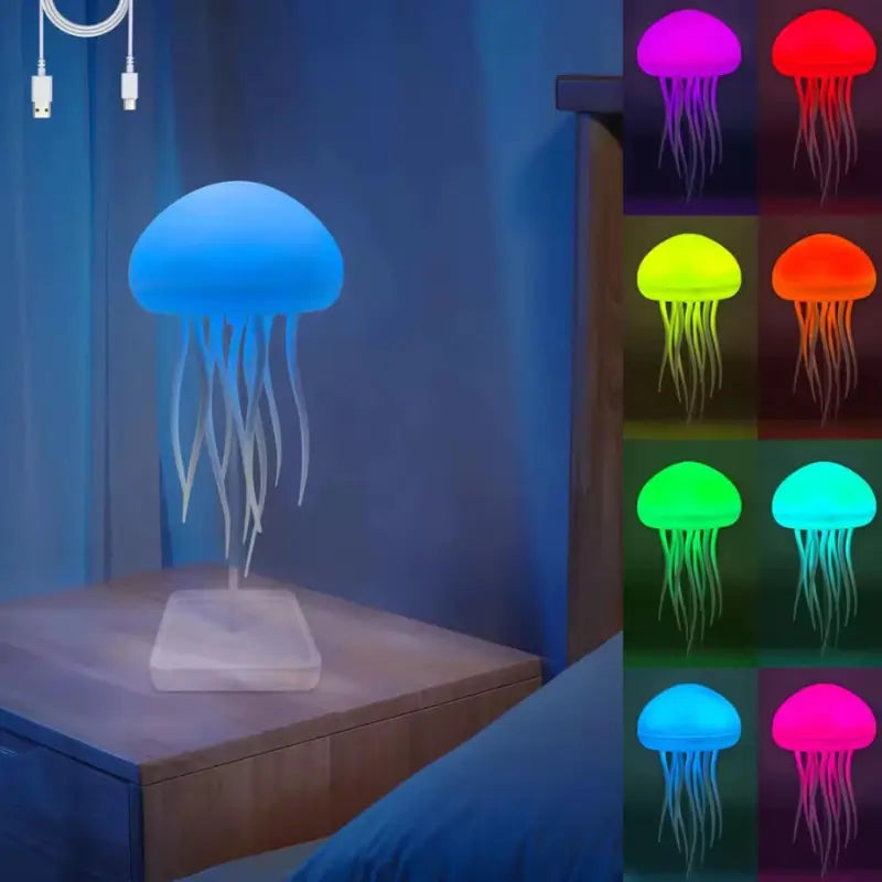 Luminária de Mesa Decorativa LED RGB Água-Viva Recarregável - Casas Gael