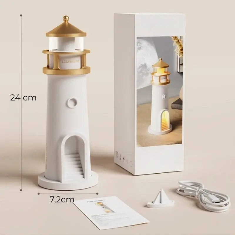 Luminária de Mesa Decorativa Projetor Luar LED com Controle Remoto - Casas Gael