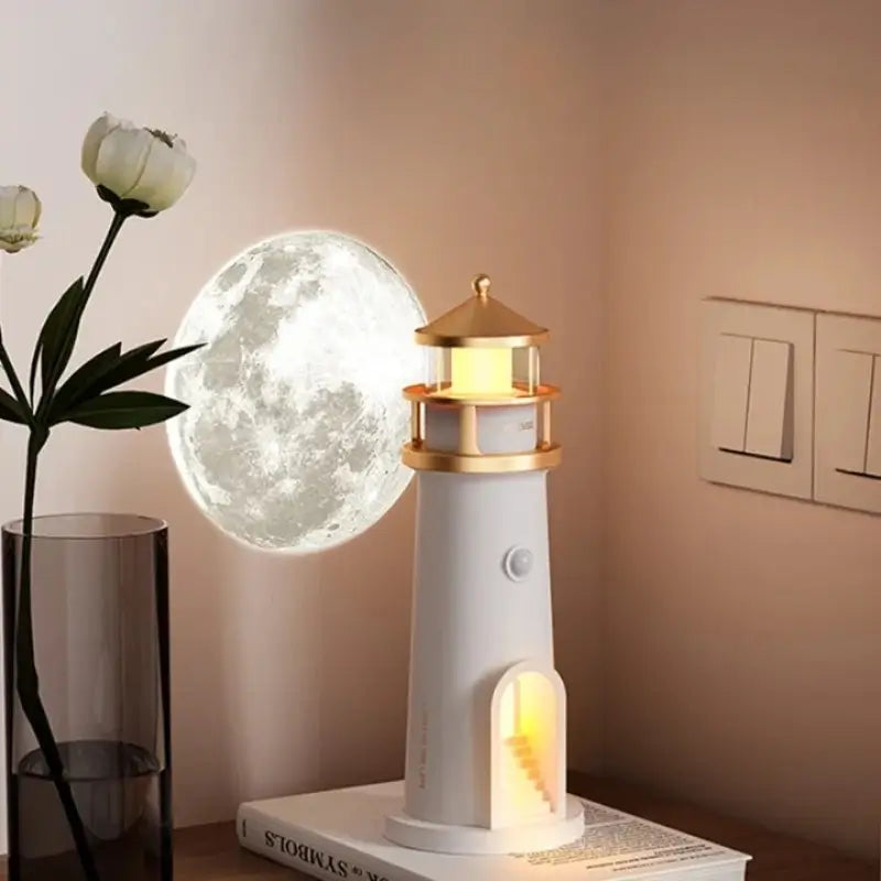 Luminária de Mesa Decorativa Projetor Luar LED com Controle Remoto - Casas Gael