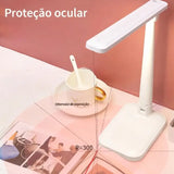 Luminária de Mesa LED Leitura Ajustável Recarregável 3 Modos - Casas Gael