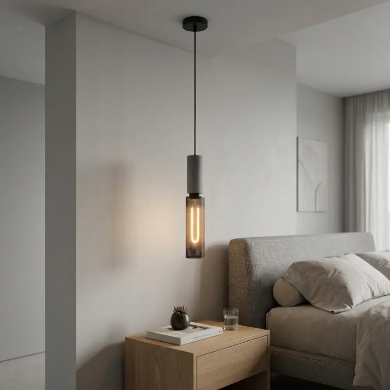 Luminária de Teto Pendente Cimento Queimado Estilo Industrial - Casas Gael