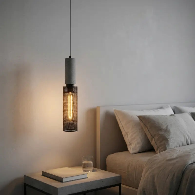 Luminária de Teto Pendente Cimento Queimado Estilo Industrial - Casas Gael