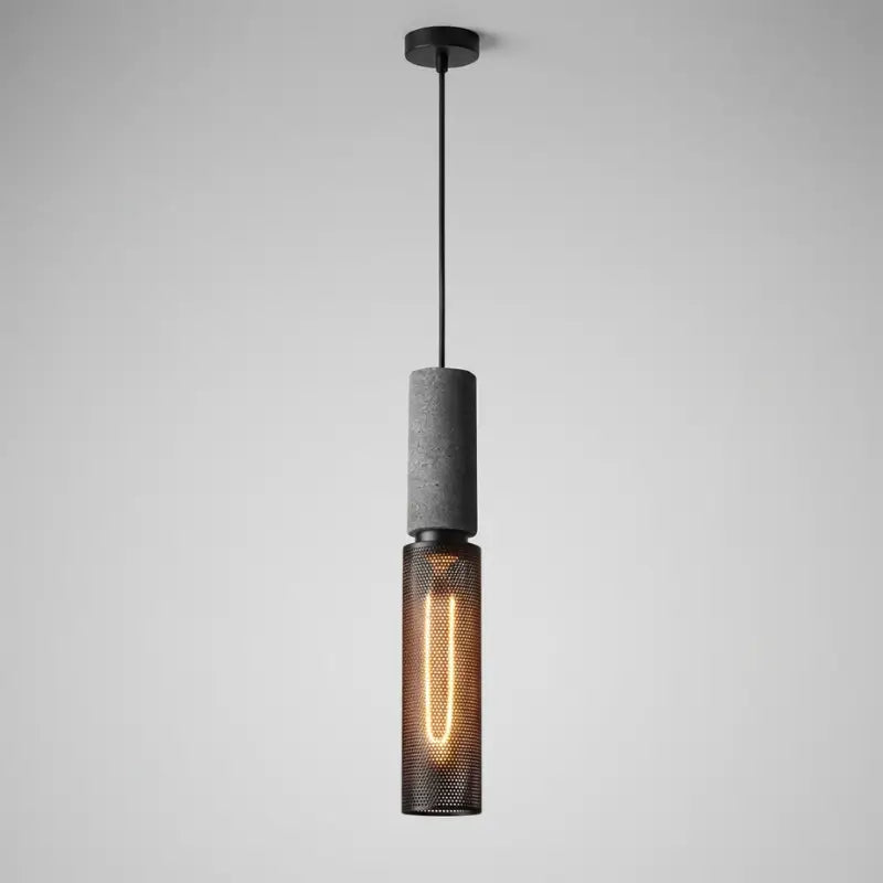 Luminária de Teto Pendente Cimento Queimado Estilo Industrial - Casas Gael