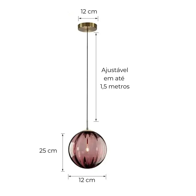 Luminária de Teto Pendente Nórdica Bola de Vidro - Casas Gael