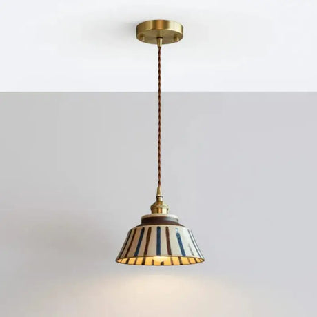 Luminária de Teto Pendente Vintage em Cerâmica e Pintada à Mão - Casas Gael