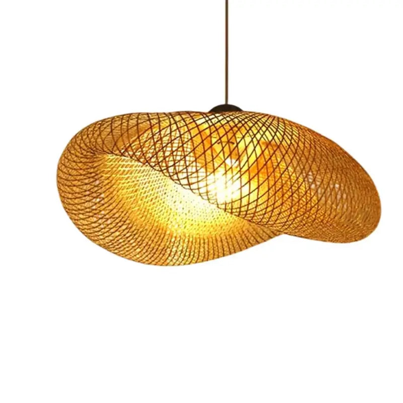 Luminária de Teto Pendente de Bambu 60cm Rattan - Casas Gael