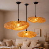 Luminária de Teto Pendente de Bambu 60cm Rattan - Casas Gael
