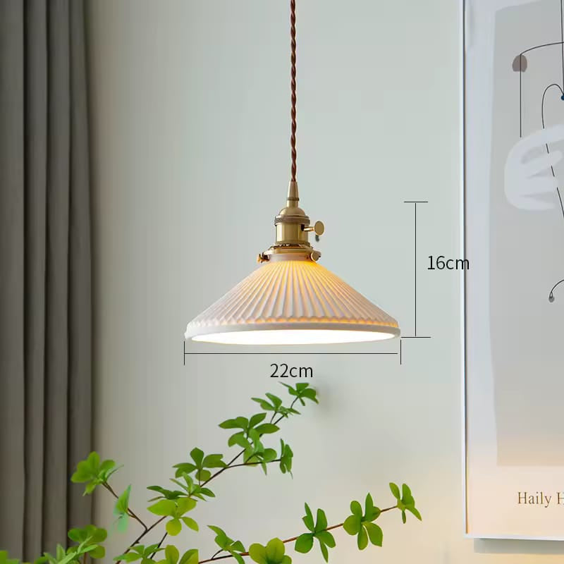 Luminária de Teto Retrô em Cerâmica Premium