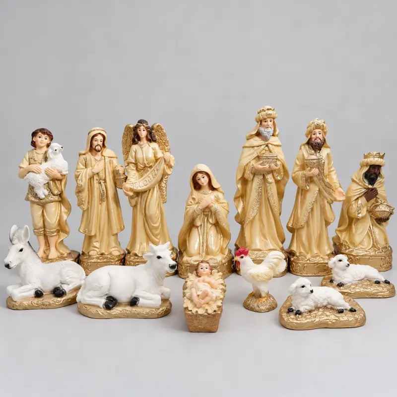 Presépio de Natal Completo 13 Peças em Gesso