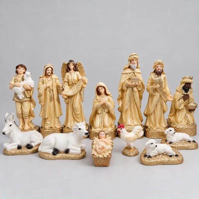 Presépio de Natal Completo 13 Peças em Gesso