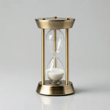 Ampulheta de Areria Decorativa Vidro e Metal 15 Minutos