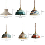 Luminária de Teto Pendente Vintage em Cerâmica e Pintada à Mão - Casas Gael