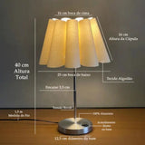 Luminária de Mesa com Cúpula Pétala Tecido e Interruptor - Casas Gael