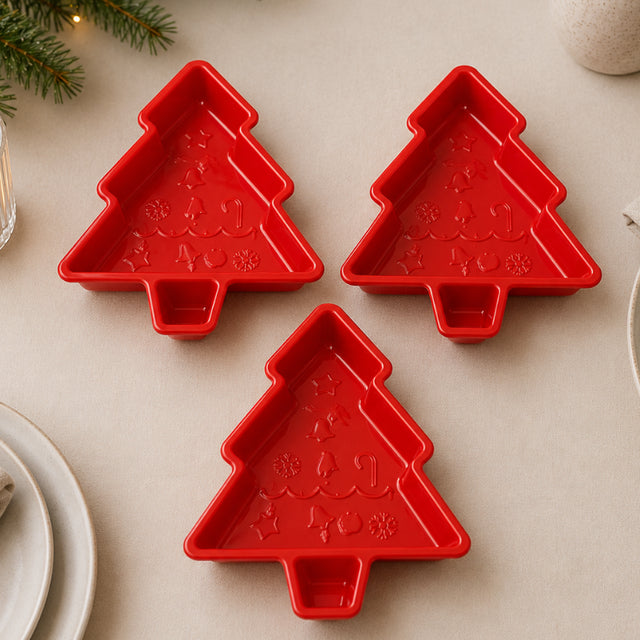 Kit 3 Pratos de Natal Decorativos Árvore - Casas Gael