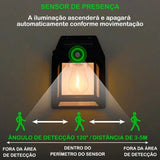 Arandela de Parede Externa Solar LED com Sensor de Movimento - Casas Gael 