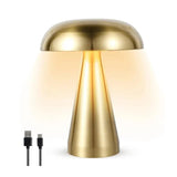Luminária de Mesa Decorativa Cogumelo Recarregável em Metal - Casas Gael