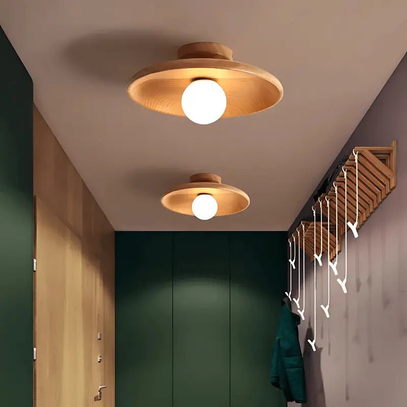 Luminária de Teto Sobrepor em Madeira - Casas Gael