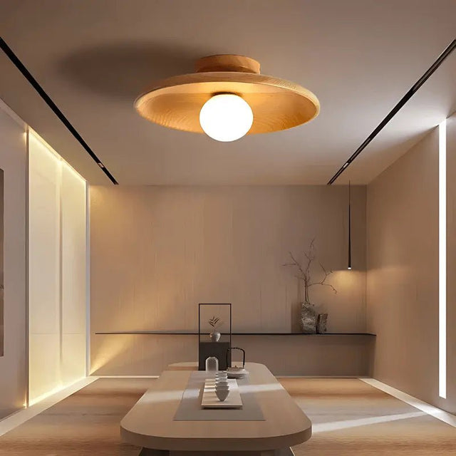 Luminária de Teto Sobrepor em Madeira - Casas Gael