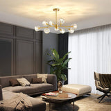 Lustre para Sala de Jantar Cristal e Metal Dourado - Casas Gael